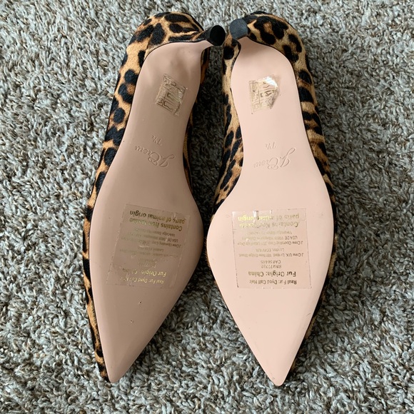 J Crew calf hair pointed toe kitten heels size 7.5 leopard work office casual - Picture 6 of 8